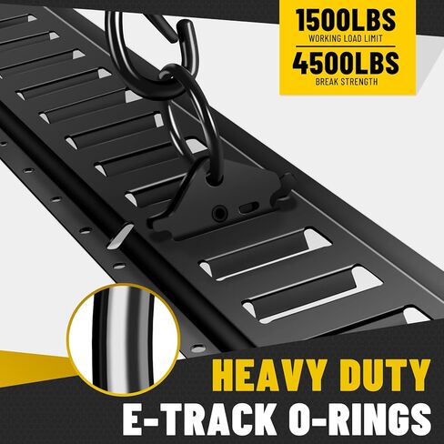 E-Track Tie-Down Rail Kit – Heavy-Duty (4) 5ft E-Track Rails, (4) 2" x 10' Ratchet Straps, 4 V-Ring Tie-Offs, 8 O-Ring Anchors & 8 End Caps for Cargo, Trailers, Trucks, Vans & Motorcycles in Kuwait