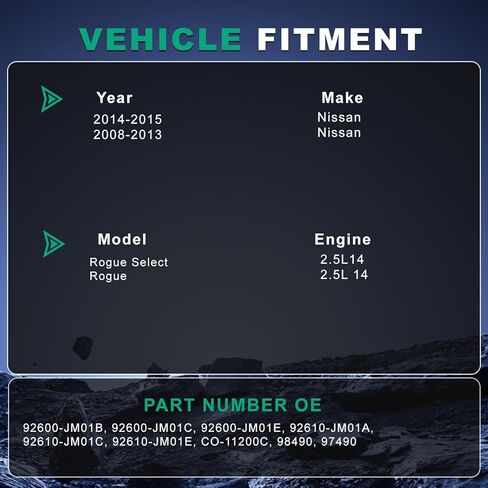 92600-JM01B Air Conditioning AC Compressor with Clutch Compatible with Nissan Rogue 2008-2015 2.5L Replaces# 92600-JM01C,92600-JM01E,92610-JM01A, CO-11200C, 98490, 97490. Air Conditioning Compressor in Kuwait