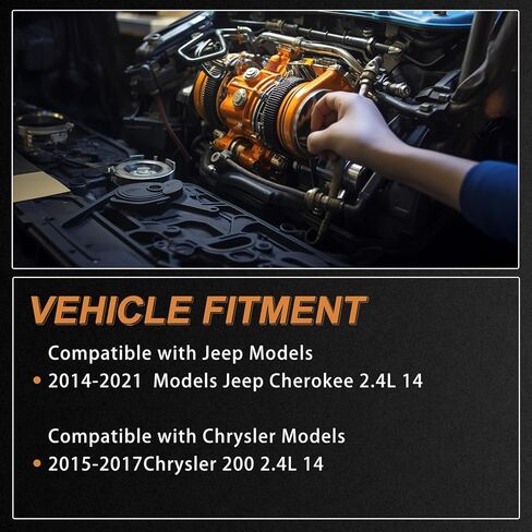 68103197AB A/C Compressor Air Conditioner w/Clutch Compatible with Jeep Cherokee Chrysler 200 2014-2021 Replaces 68103197AC 68103197AA in Kuwait