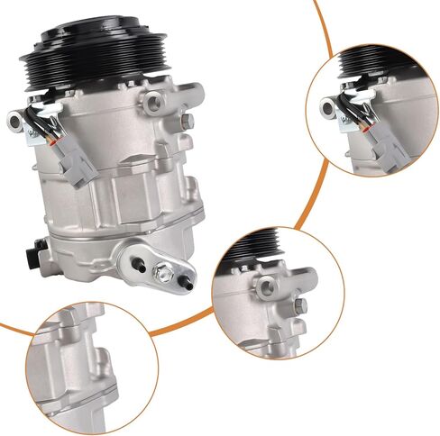 68103197AB A/C Compressor Air Conditioner w/Clutch Compatible with Jeep Cherokee Chrysler 200 2014-2021 Replaces 68103197AC 68103197AA in Kuwait