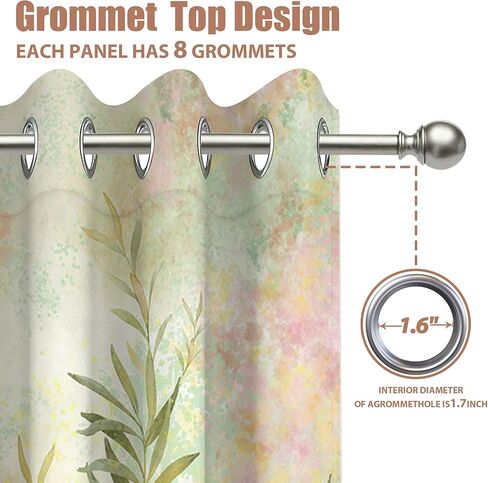Spring Floral Blackout Curtains, Colorful Flower Butterfly Wildflower Watercolor for Women Window Drapes for Bedroom Living Room, 84 inch Length 2 Panels Set, 84 in x 52 in in Saudi Arabia