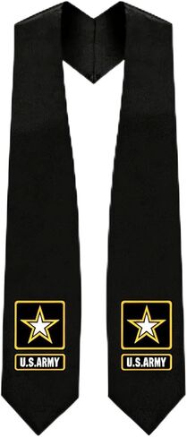 سرق التخرج من الجيش الأمريكي، سرق التخرج للخريجين العسكريين، وشاح من الساتان الأسود مع شارة الجيش المطرزة in Kuwait