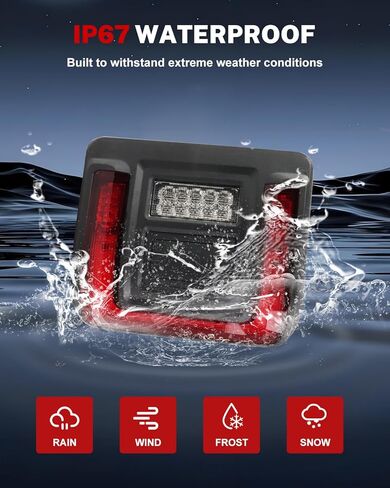 LED Tail Lights Compatible with J-e-e-p JL Wrangler 2018-2022, [Full LED] Driver & Passenger Side, Taillights Rear Lamp Assembly, Red Lens in Saudi Arabia