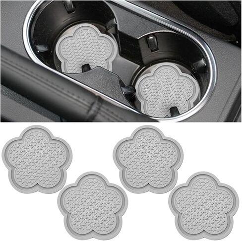 4PCS Car Cup Holder Coaster, Cute Flower Shaped PVC Anti-Slip Vehicle Water Bottle Holder Mat, Blossom Auto Insert Drink Pad for Women Girls, Universal for Most Vehicle (Pink) in Saudi Arabia
