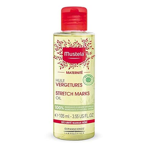 Mustela Maternity Stretch Marks Oil - with Natural Avocado, Maracuja & Sunflower Oil - EWG Verified, Vegan & Fragrance Free - 3.55 fl. oz. in Kuwait