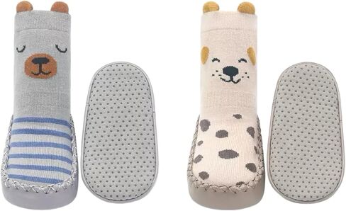 أحذية جورب مضادة للانزلاق للأطفال الصغار شبشب أرضي غير قابل للانزلاق للأولاد والبنات أول المشي 2 أزواج in Kuwait