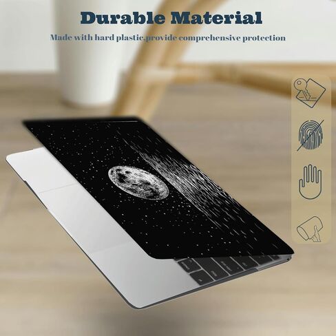 Compatible with MacBook Air M4 M3 M2 13 inch Case 2025 2024 2023 2022 Version A3240 A3113 A2681,Unique Pattern Plastic Hard Shell for MacBook Air 13.6 Case,Bright Moon in Kuwait