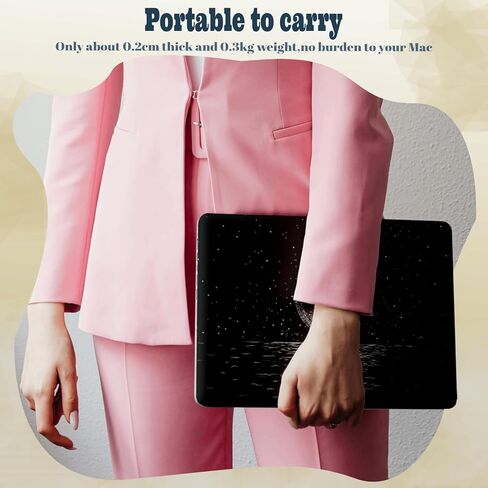 Compatible with MacBook Air M4 M3 M2 13 inch Case 2025 2024 2023 2022 Version A3240 A3113 A2681,Unique Pattern Plastic Hard Shell for MacBook Air 13.6 Case,Bright Moon in Kuwait