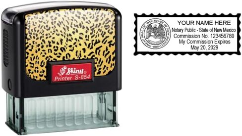 Shiny S-854 Self Inking Notary Stamp New Mexico (Cheetah Faceplate) in Saudi Arabia
