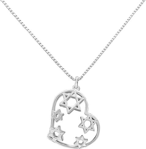 قلادة ألف بيت من باولا نجمة داود - قلادة قلب من الفضة الإسترلينية - هدية مجوهرات يهودية للنساء in Kuwait