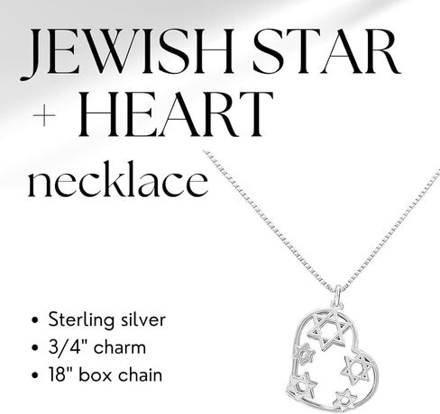 قلادة ألف بيت من باولا نجمة داود - قلادة قلب من الفضة الإسترلينية - هدية مجوهرات يهودية للنساء in Kuwait