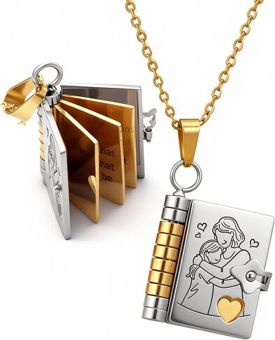 Chapter Book Necklace for Granddaughter, The Most Beautiful Adjustable Treasured Gift from Grandma (Silver Gold) in Kuwait