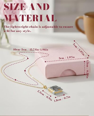 Chapter Book Necklace for Granddaughter, The Most Beautiful Adjustable Treasured Gift from Grandma (Silver Gold) in Kuwait