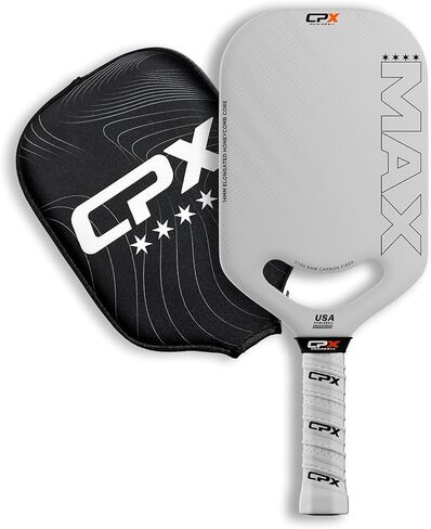 CPX MAX Series Raw Carbon Fiber T700 Pickleball Elongated Paddle Racket - Professional Grade, 14mm Core Thickness, Comfortable Tennis Style Grip - Durable Pickleball Paddle Designed in Chicago, USA in Saudi Arabia