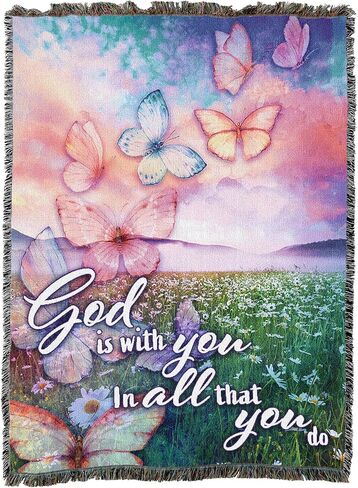 Pure Country Weavers I Am The Resurrected Blanket - Religious Gift Tapestry Throw Woven from Cotton - Made in The USA (72x54) in Saudi Arabia