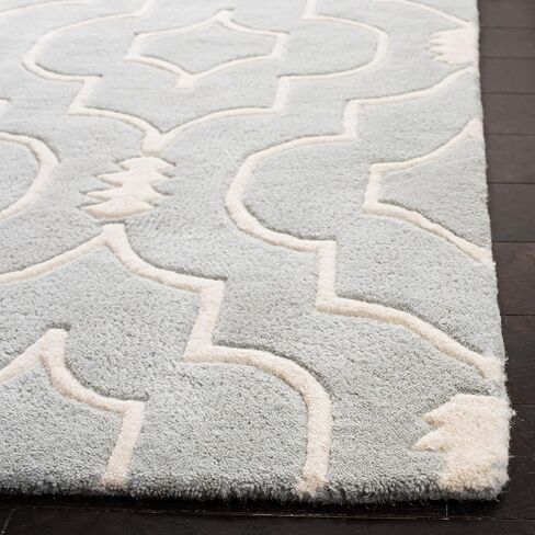 SAFAVIEH Chatham Collection 2'3" x 9' Grey/Ivory CHT736E Handmade Geometric Premium Wool Runner Rug in Saudi Arabia