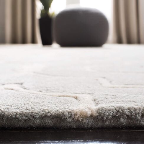 SAFAVIEH Chatham Collection 2'3" x 9' Grey/Ivory CHT736E Handmade Geometric Premium Wool Runner Rug in Saudi Arabia