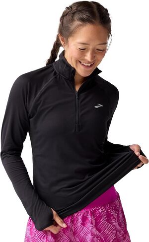Brooks Women’s Dash 1/2 Zip 3.0, Long Sleeve Running Top, UPF 50+ Sun Protection, Soft Sweat-Wicking Fabric & Watch Window in Saudi Arabia
