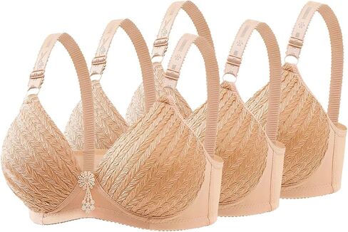 Wireless Bras for Women 3 Pack, Seamless Padded Bra, No Underwire Comfort Bra, Plus Size Everyday T-Shirt Bralette in Kuwait