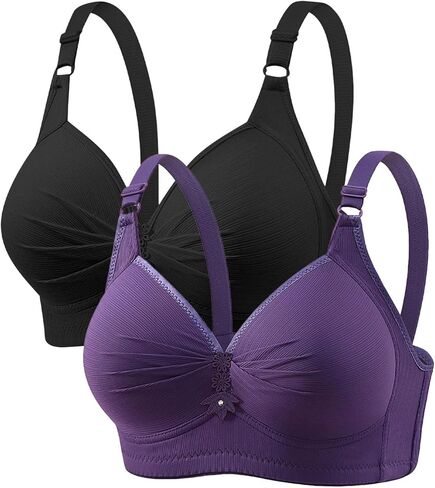 Ruziyoog Push Up Bralette for Women Wireless Padded Full Coverage Bras Adjustable Straps T-Shirt Bra Everyday Bra in Saudi Arabia
