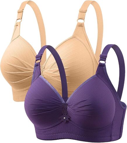 Ruziyoog Push Up Bralette for Women Wireless Padded Full Coverage Bras Adjustable Straps T-Shirt Bra Everyday Bra in Saudi Arabia