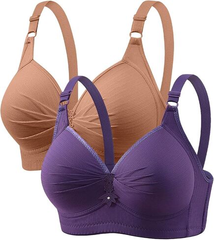 Ruziyoog Push Up Bralette for Women Wireless Padded Full Coverage Bras Adjustable Straps T-Shirt Bra Everyday Bra in Saudi Arabia