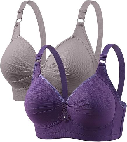 Ruziyoog Push Up Bralette for Women Wireless Padded Full Coverage Bras Adjustable Straps T-Shirt Bra Everyday Bra in Saudi Arabia