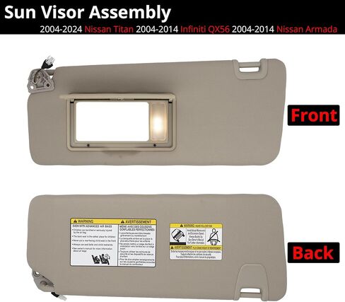 Sun Visor Fits for Nissan Titan 2016-2024 Left Driver Side Replaces 96401-EZ70B Beige in Saudi Arabia