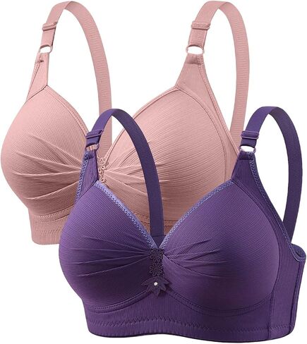 Ruziyoog Push Up Bralette for Women Wireless Padded Full Coverage Bras Adjustable Straps T-Shirt Bra Everyday Bra in Saudi Arabia
