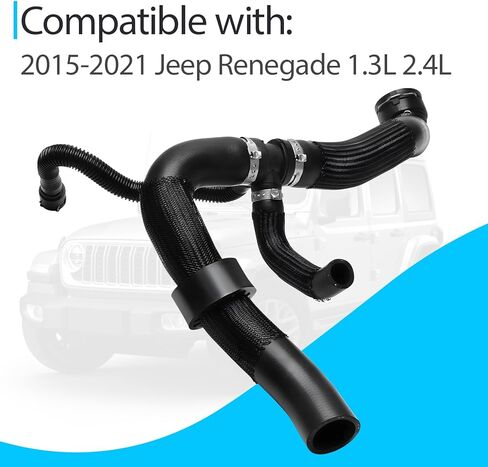 68246569AA Upper Engine Radiator Coolant Hose Compatible with 2015-2021 Jeep Renegade 1.3L 2.4L, Replace 68440687AA 68246567AA in Kuwait