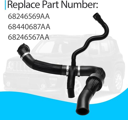 68246569AA Upper Engine Radiator Coolant Hose Compatible with 2015-2021 Jeep Renegade 1.3L 2.4L, Replace 68440687AA 68246567AA in Kuwait