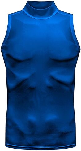 Mock Turtleneck Tank Top Men Slim Fit Sleeveless Muscle Shirts Summer Basic Pullover Undershirts Workout Gym Vest Top in Saudi Arabia