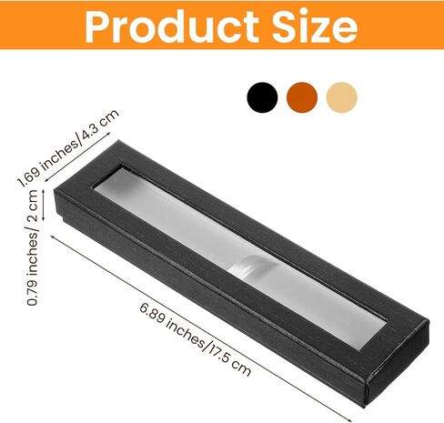 36 Pcs Empty Pen Gift Boxes, Bulk Jewelry Display Case with Clear Lid for Business Souvenir Office Supplies Gift Packaging, Black Yellow Bronze in Kuwait