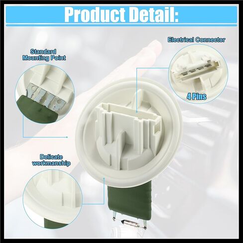 HVAC Blower Motor Resistor Heater Fit for Smart Forfour - Pack of 1 White Green Durable Material in Saudi Arabia