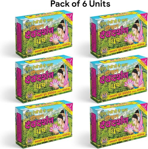 Dev-Darshan Wet Dhoop Sticks for Puja and Meditation, Natural Fragrance, 120 Sticks, Pack of 6 in Saudi Arabia