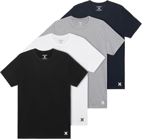Hurley Men's 4-Pack Cotton Crewneck Short Sleeve T-Shirt in Saudi Arabia