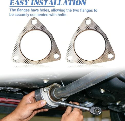 2.5 Inch Exhaust Gasket, Three-Bolt Exhaust Flange Gasket, Durable Gasket Replacement, Automotive Exhaust Pipe Sealing Gasket, Universal Cars Accessories (2PCS) in Kuwait