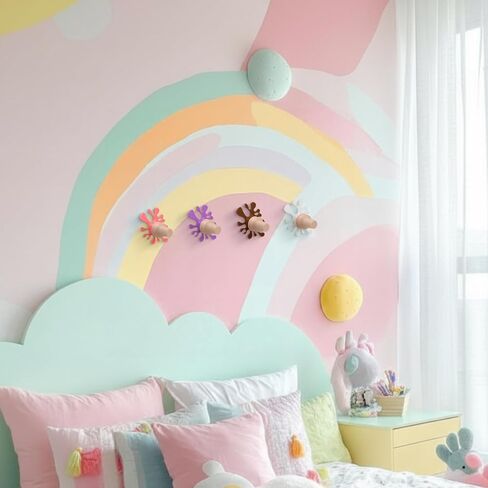BreezeHug 4 Pcs Ice Cream Wall Decor 3D Melting Drip Ice Cream Cone Art Decor Wall Hook for Summer Themed Home, Living Room, Bedroom, Birthday, Party, with Adhesive & Screw(Coffee, White, Red, Purple) in Saudi Arabia