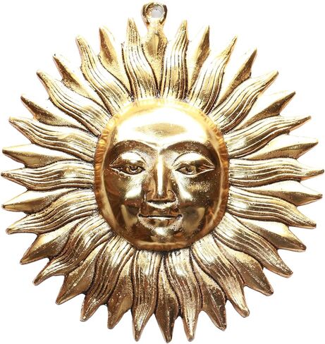 NANNUDECO Wall Hanging Article Safe from Evil Eyes Home Decor Brass Surya 7.5 X 7.5 Inches. in Saudi Arabia