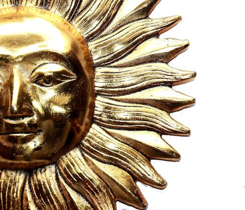 NANNUDECO Wall Hanging Article Safe from Evil Eyes Home Decor Brass Surya 7.5 X 7.5 Inches. in Saudi Arabia