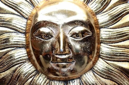 NANNUDECO Wall Hanging Article Safe from Evil Eyes Home Decor Brass Surya 7.5 X 7.5 Inches. in Saudi Arabia