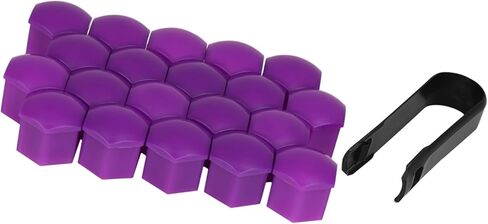 20pcs 21mm Universal Purple Plastic Car Wheel Nut Lug Hub Screw Rim Bolt Covers Dust Protection Caps with Removal Tool Clip Durable Material in Saudi Arabia