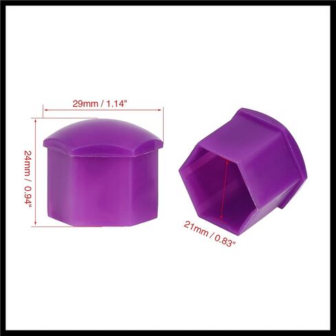 20pcs 21mm Universal Purple Plastic Car Wheel Nut Lug Hub Screw Rim Bolt Covers Dust Protection Caps with Removal Tool Clip Durable Material in Saudi Arabia