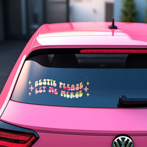 GRITKULTURE Bestie Please Let me Merge Funny Meme ملصق من الفينيل وملصق ممتص للصدمات للسيارات والشاحنات والسيارات والنوافذ (أزرق) in Kuwait