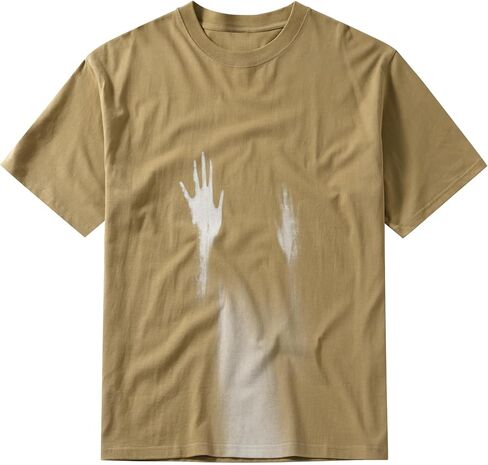 Men's Streetwear Graphic T-Shirt Short Sleeve Oversized Y2K Hand Print Tees Hip-Hop Tops for Men Women Teens in Saudi Arabia