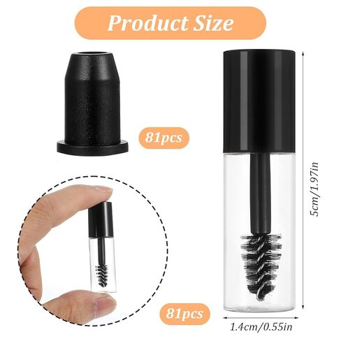 81PCS Empty Mascara Tubes with Wand, Mini 3ml Empty Mascara Bottles with Brush for Castor Oil, Small Sample Size Eyelash Growth Packing Tube Container with Applicator for Travel Home in Kuwait