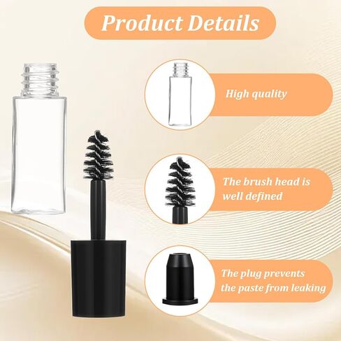 81PCS Empty Mascara Tubes with Wand, Mini 3ml Empty Mascara Bottles with Brush for Castor Oil, Small Sample Size Eyelash Growth Packing Tube Container with Applicator for Travel Home in Kuwait