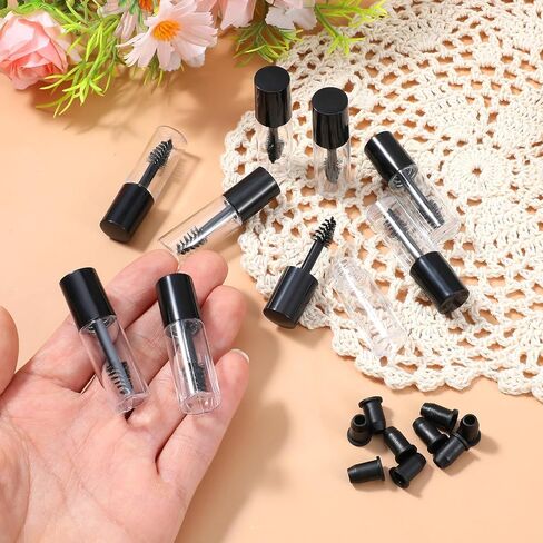 81PCS Empty Mascara Tubes with Wand, Mini 3ml Empty Mascara Bottles with Brush for Castor Oil, Small Sample Size Eyelash Growth Packing Tube Container with Applicator for Travel Home in Kuwait