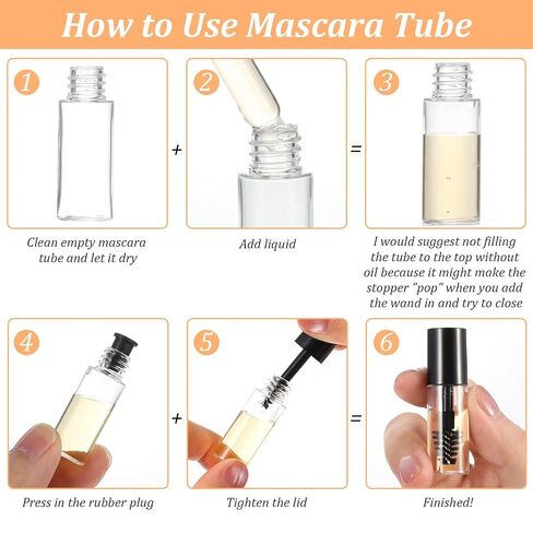 81PCS Empty Mascara Tubes with Wand, Mini 3ml Empty Mascara Bottles with Brush for Castor Oil, Small Sample Size Eyelash Growth Packing Tube Container with Applicator for Travel Home in Kuwait