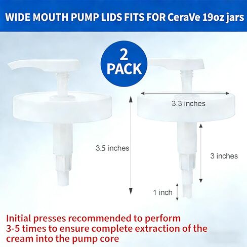 غطاء مضخة لكريم الترطيب 19oz 2 عبوة لوشن واسع الفم غطاء مضخة مرطب للجسم والوجه لتوزيع الكريم والمصل واللوشن in Kuwait